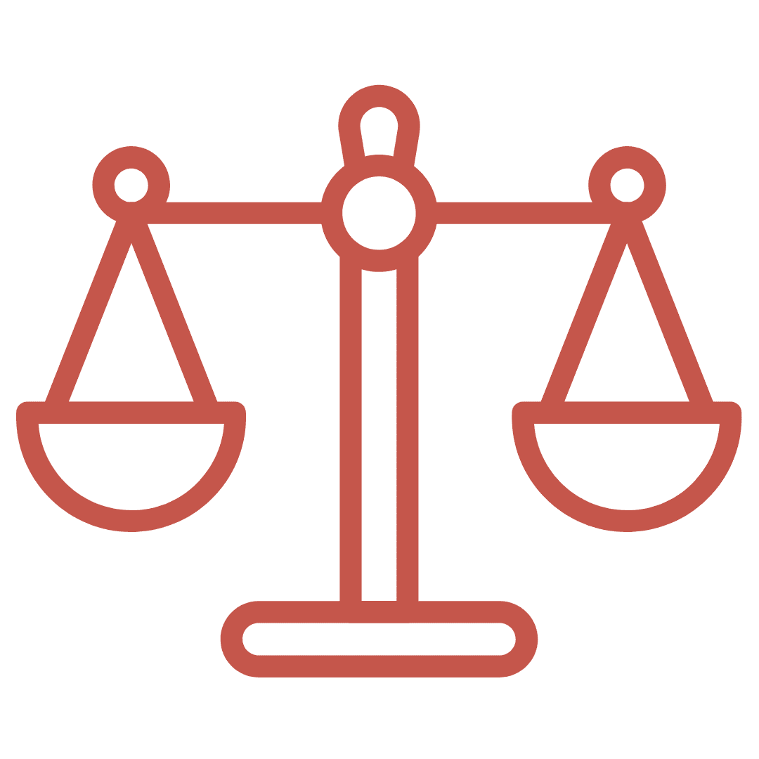 Icon of a simple balance scale.