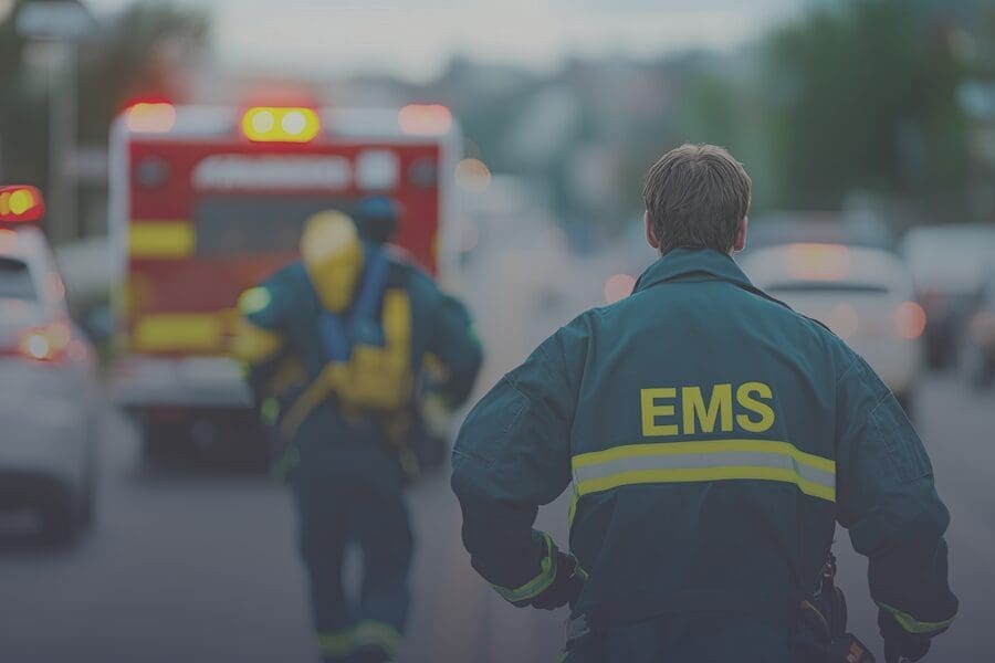 Emergency medical worker at an incident scene