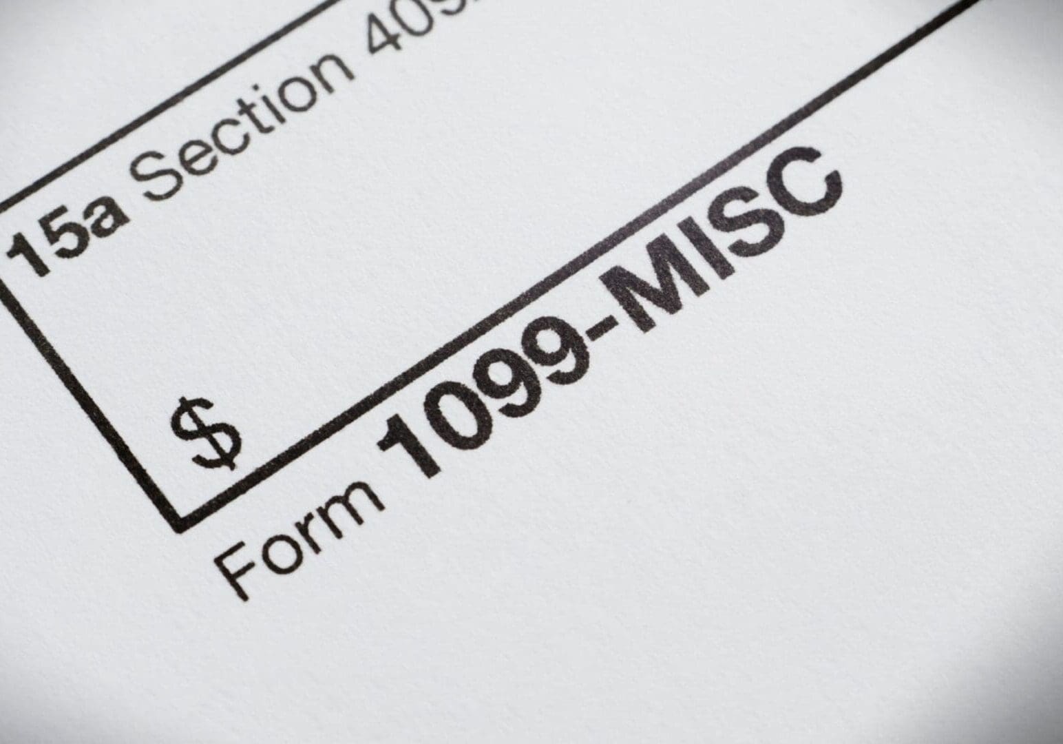 Close-up of Form 1099-MISC document